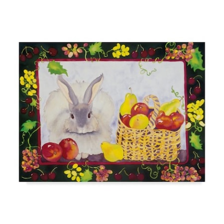 Carissa Luminess 'Bunny With Fruit Basket' Canvas Art,24x32